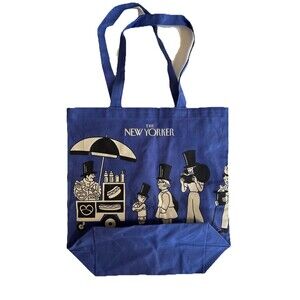 NWOT THE NEW YORKER Magazine Blue NYC CANVAS BAG TOMI-UM Shopping Tote